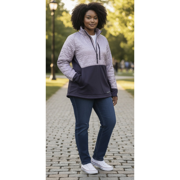 Eddie Bauer Chair Six Hybrid 1/2-Zip Ski Pullover Purple Women's Plus Size 3X - Picture 14 of 14